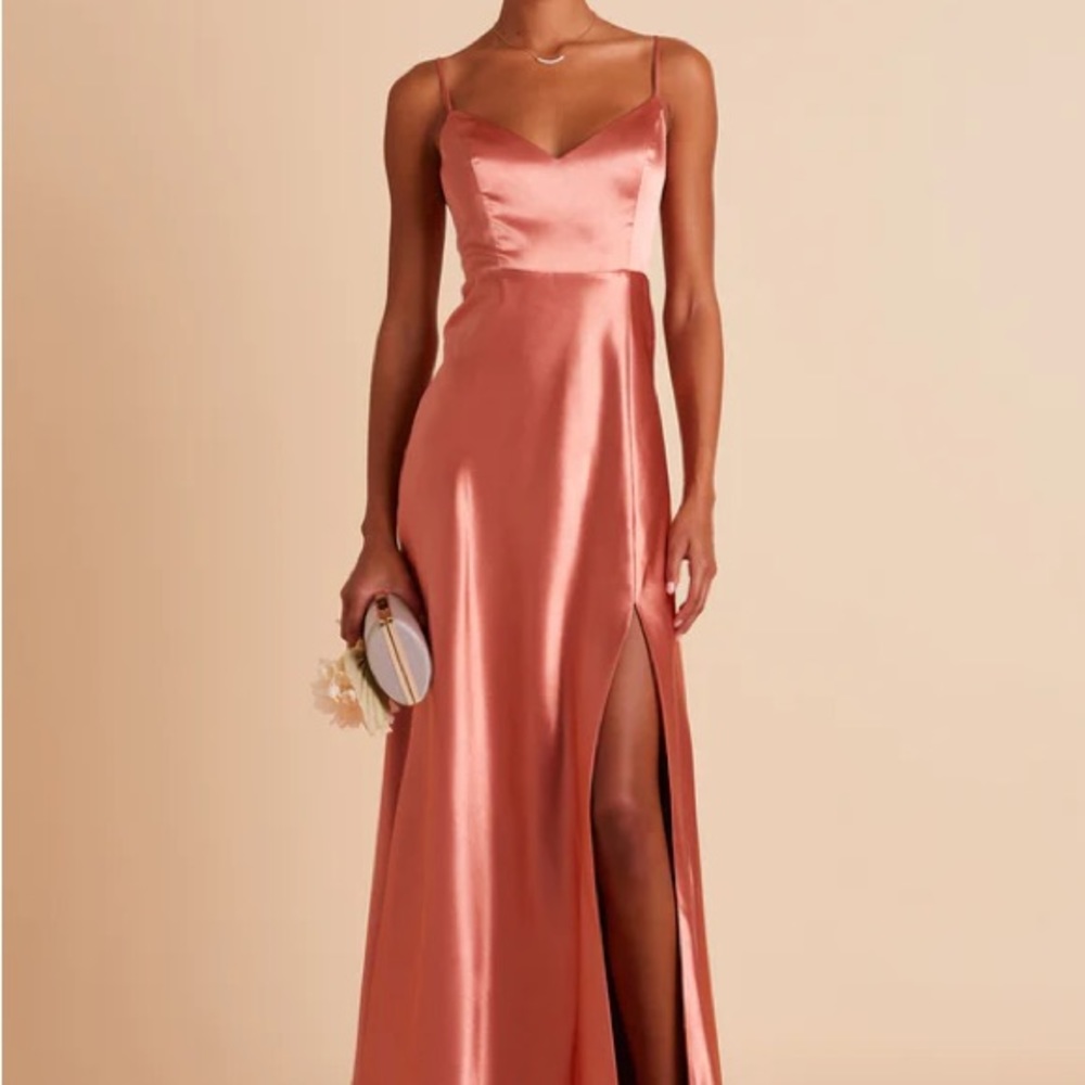 Birdy Grey Bridesmaid Jay Satin Terracotta Dress